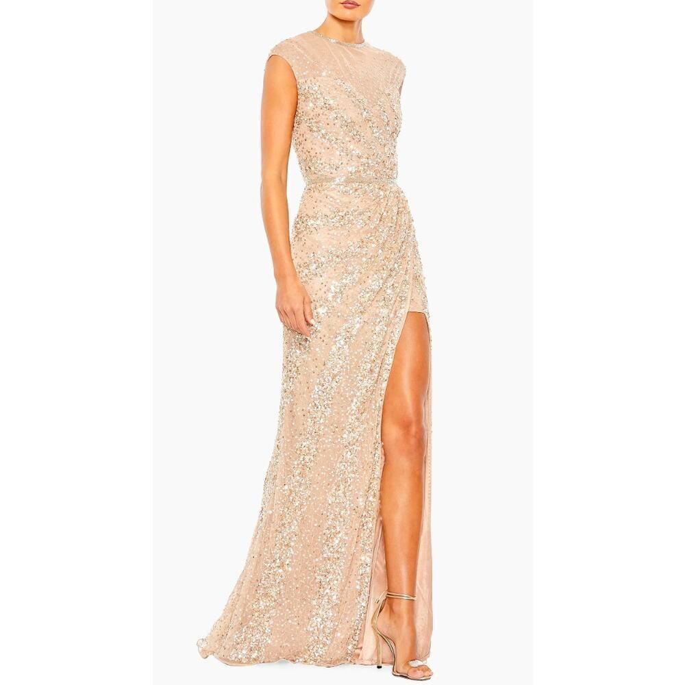 Mac Duggal Sleeveless Beaded & Sequined Gown - Size 2 - Nwt